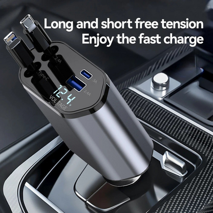 VoltLink™ – 4-in-1 Retractable Fast Car Charger